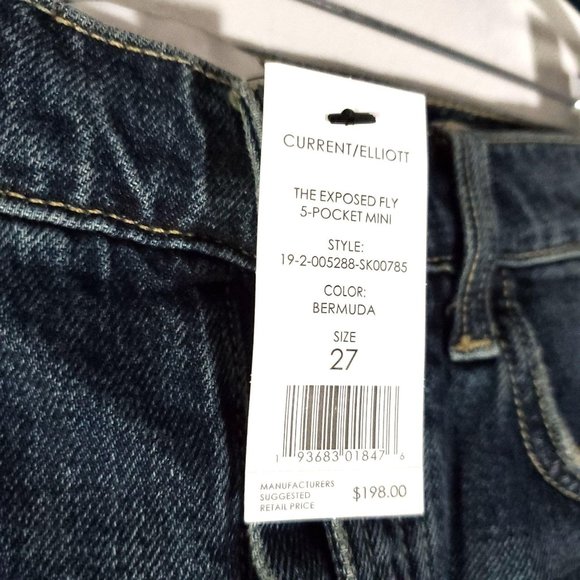 Anthropologie Frayed Hem Denim Mini Skirt 27 - Picture 7 of 9